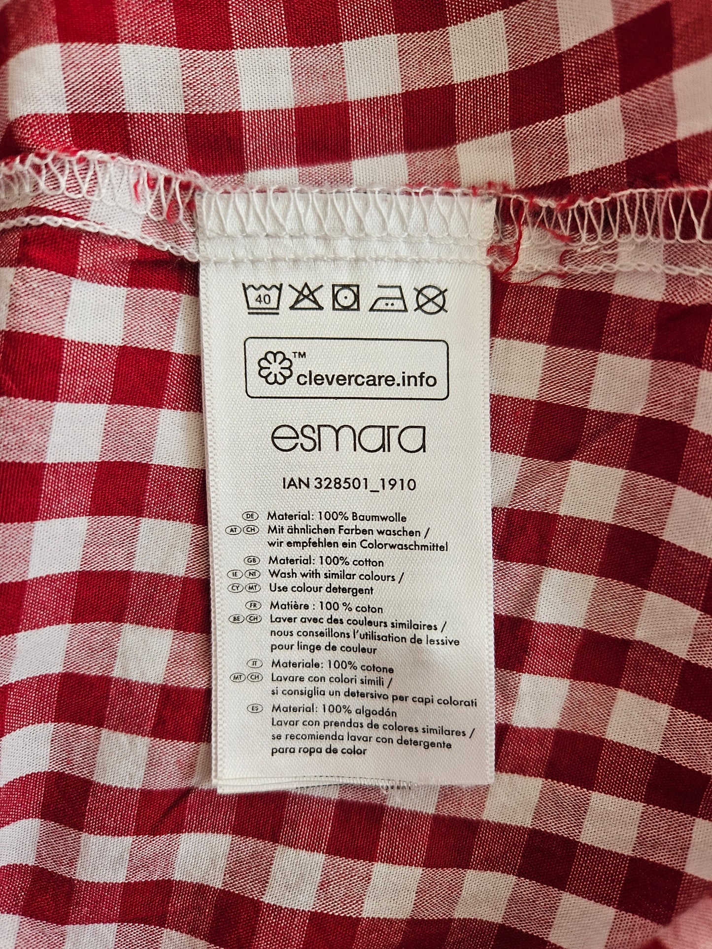 Blouse brodée à carreaux en coton - L/XL