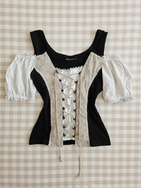 Top corset à lacets - S