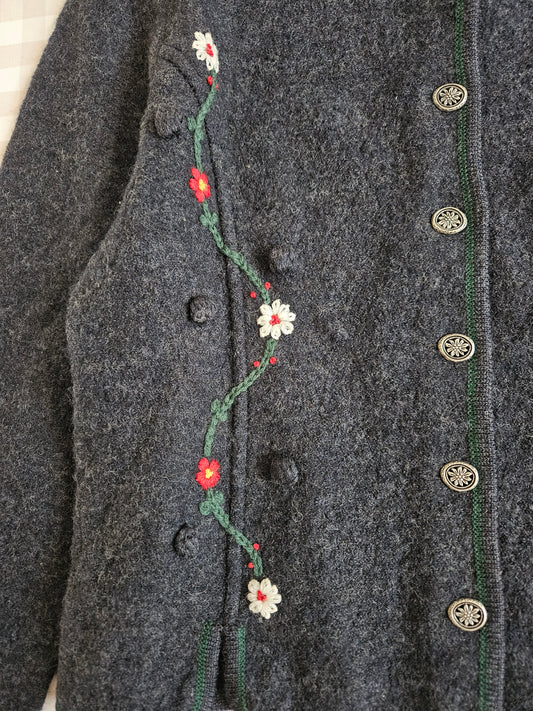 Veste autrichienne en laine brodée - L