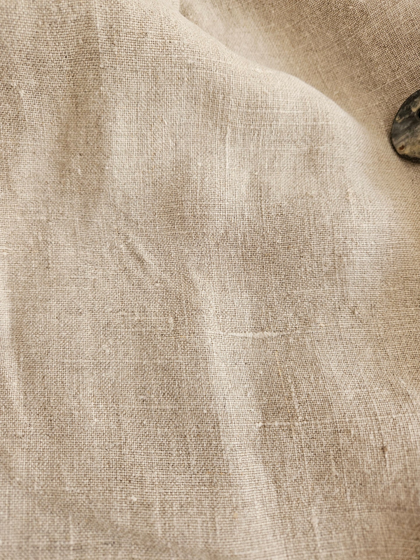 Robe longue beige 100% lin vintage - S