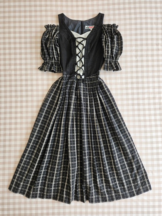 Robe longue corset vintage en lin - S