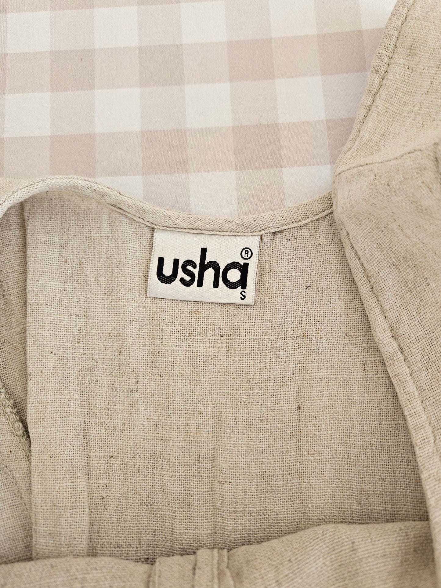 Robe Ă carreaux en coton vintage - S