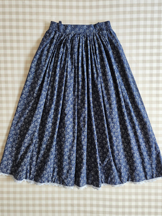 Jupe longue bleue cottagecore vintage - XS