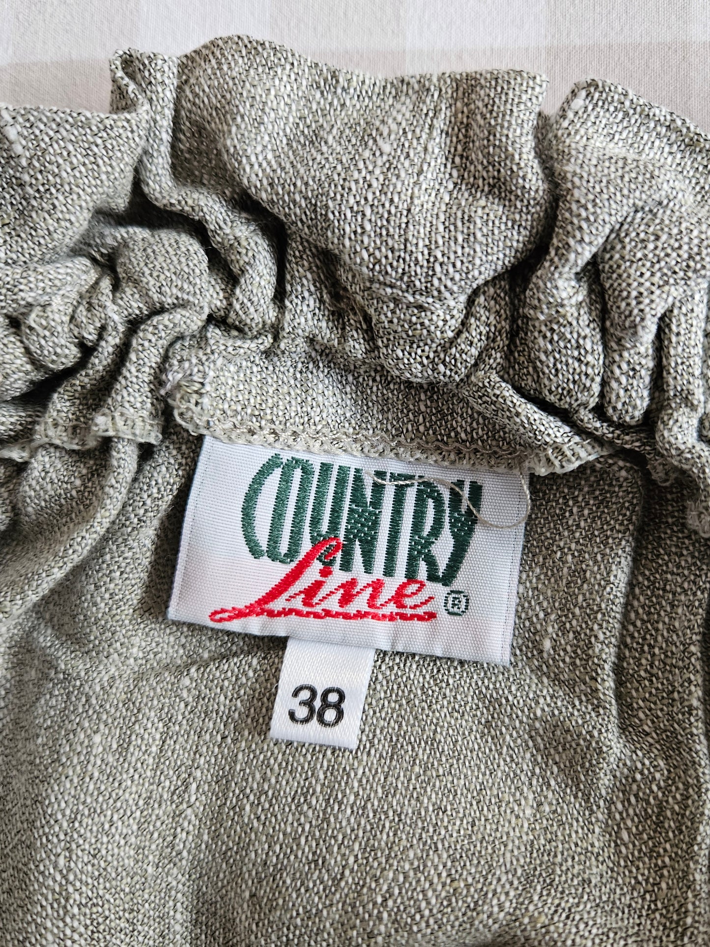 Haut en lin gris à laçage vintage style medieval - M