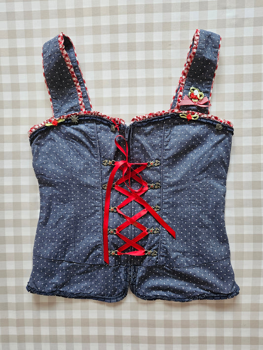 Haut corset à lacets vintage - M
