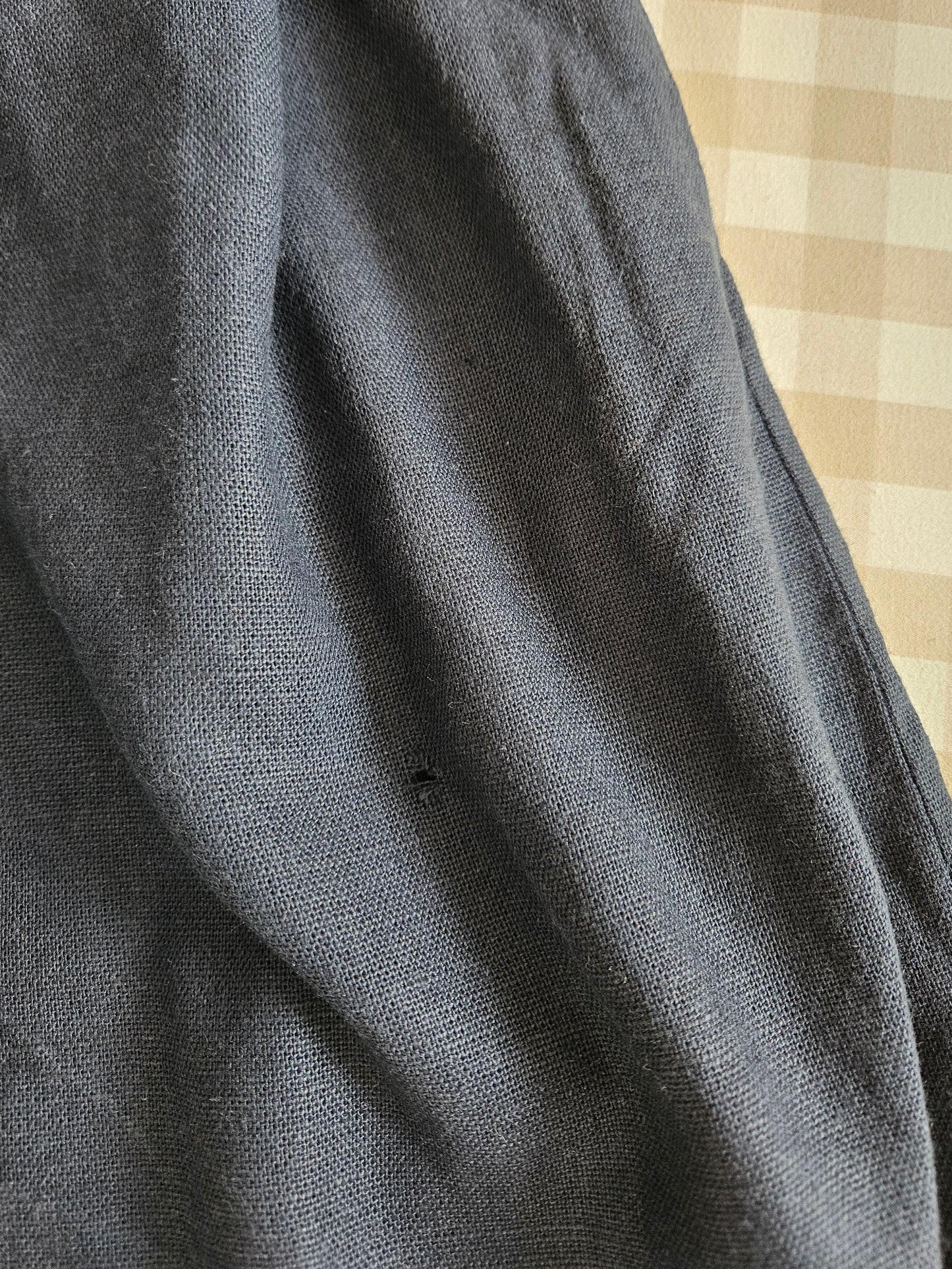 Robe en lin bleue foncée vintage - XL/XXL