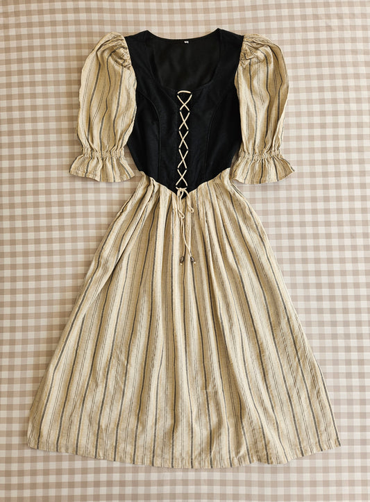 Robe longue vintage à lacets - S/M