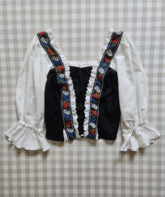 Top corset à manches bouffantes vintage - XS