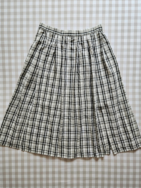 Jupe midi vintage à carreaux cottagecore - S/M