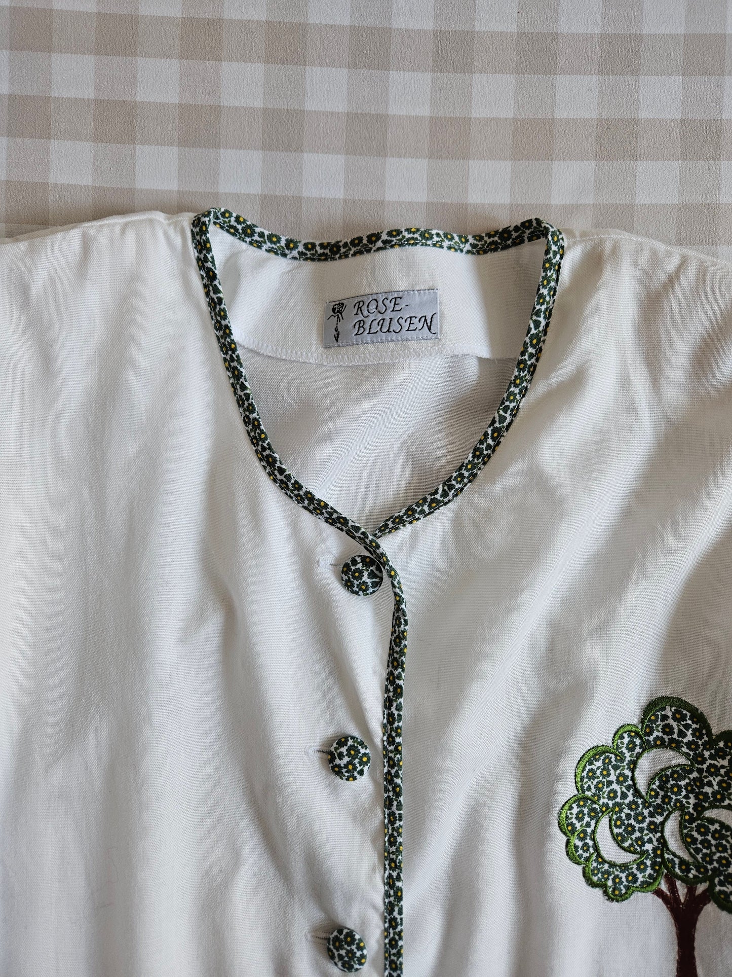 Vintage embroidered cotton blouse - L/XL