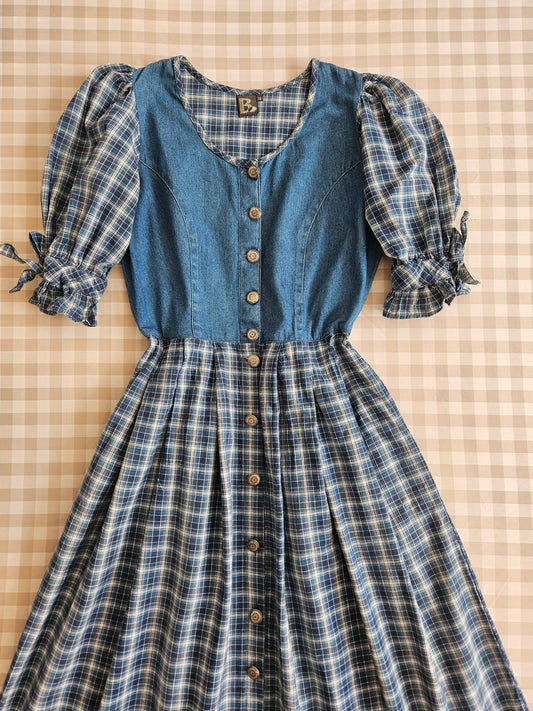 Robe longue cottagecore 100% coton vintage - M