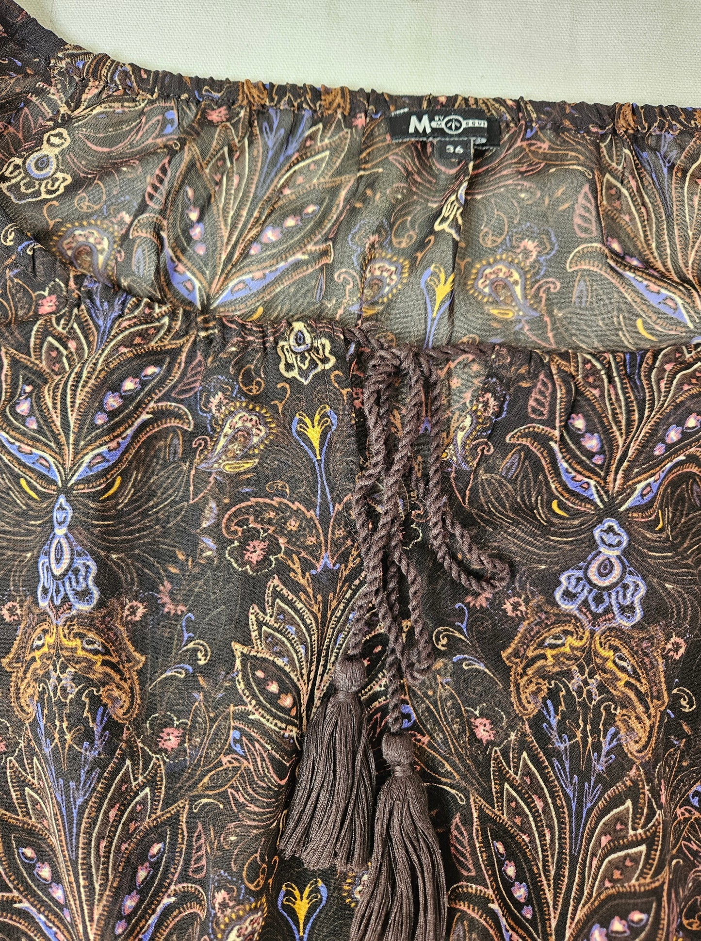 Bohemian sheer patterned blouse - S