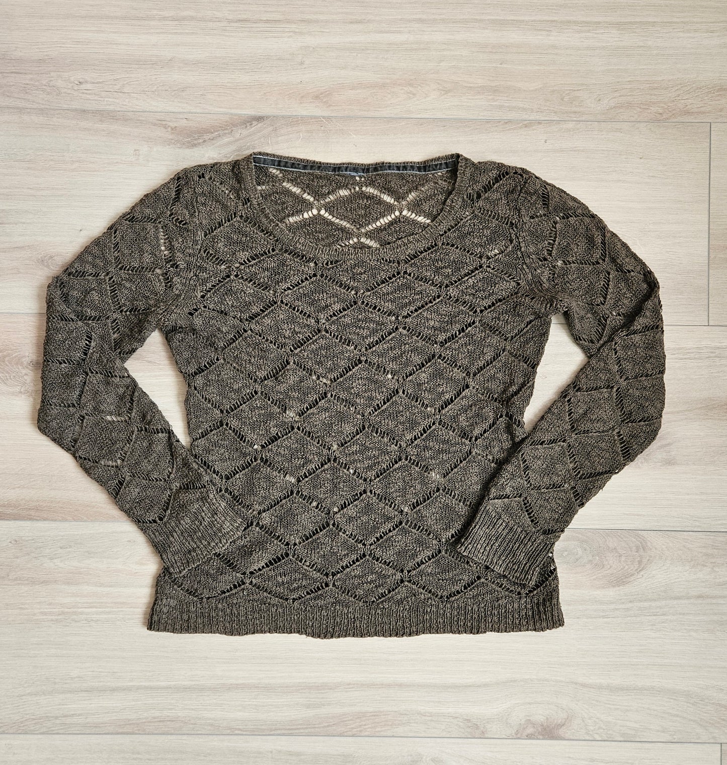 Pull fin en maille vert kaki fairycore - S