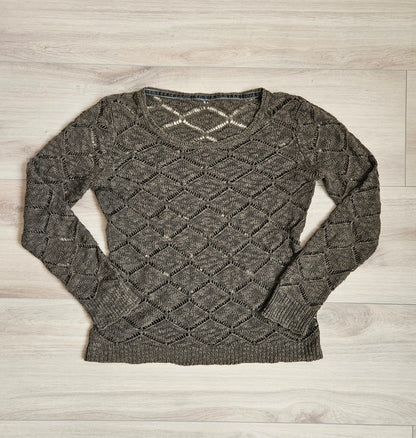 Pull fin en maille vert kaki fairycore - S