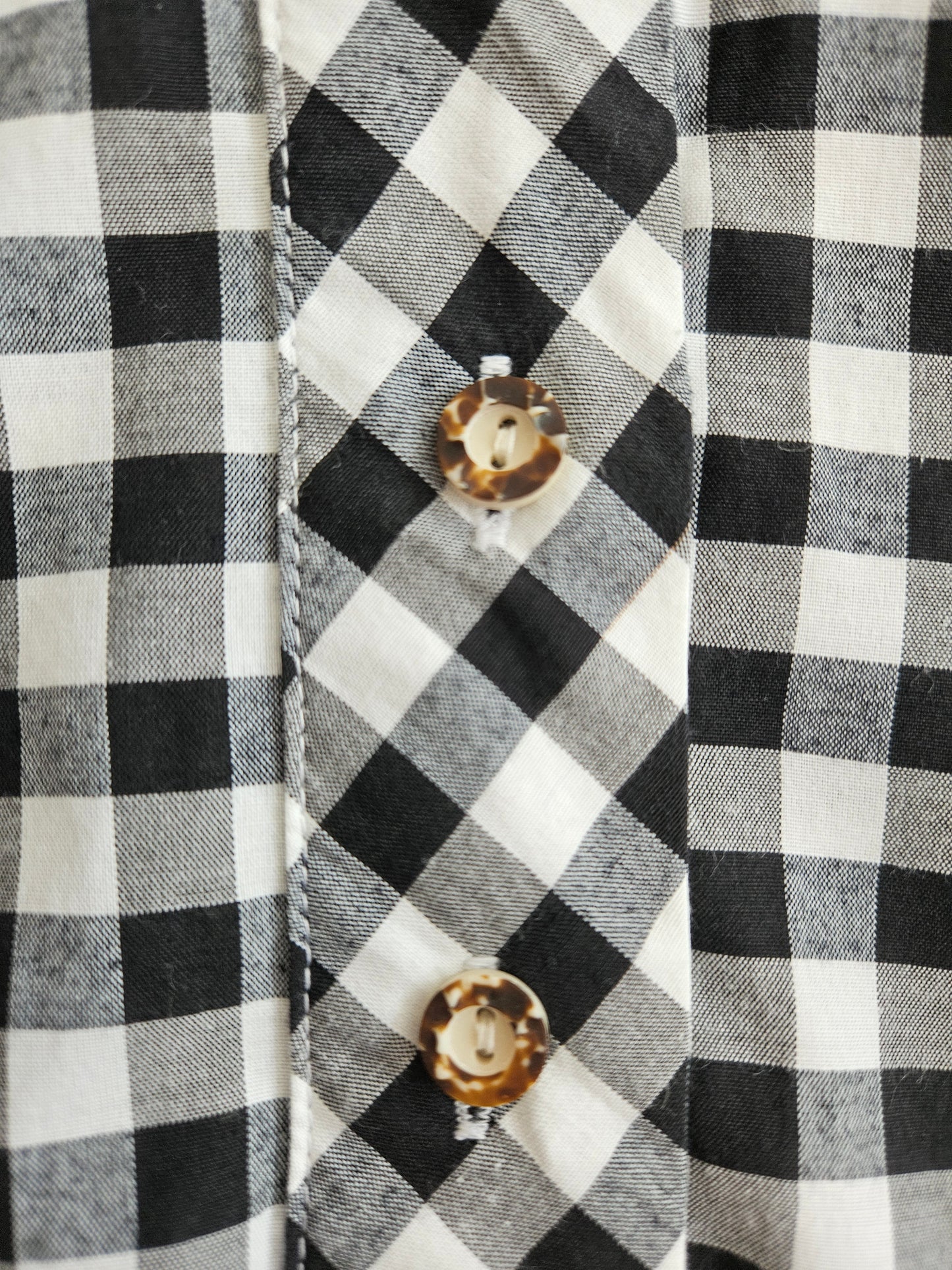 Blouse à carreaux noire - S