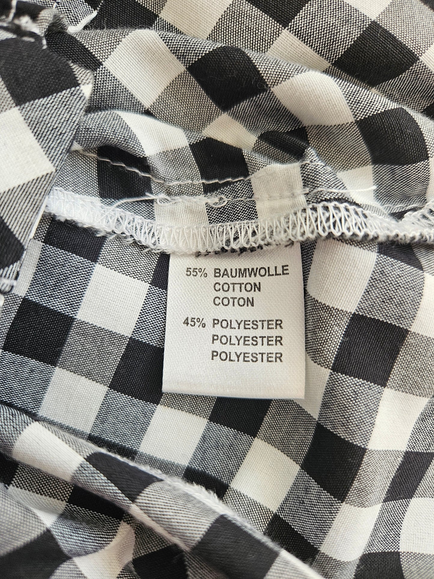 Blouse à carreaux noire - S