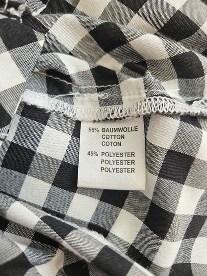 Blouse à carreaux noire - S