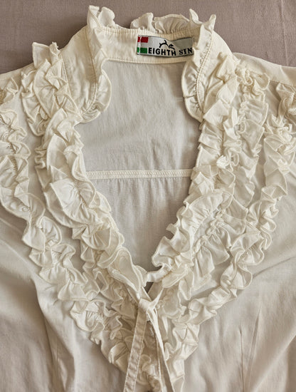 Chemise blanche à volants - S