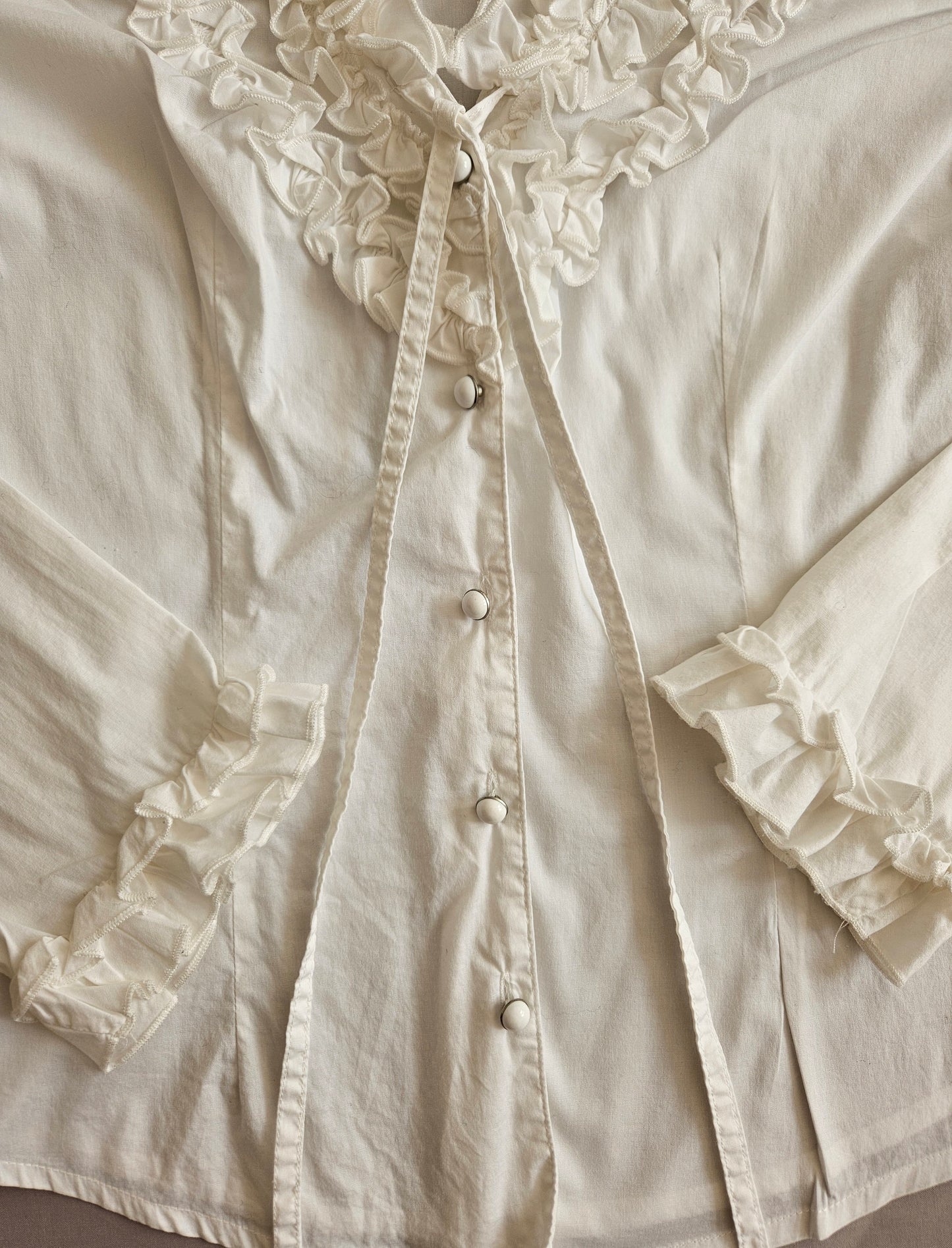 Chemise blanche à volants - S