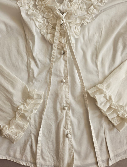 Chemise blanche à volants - S