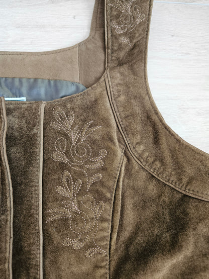 Top veston en cuir brodé - M