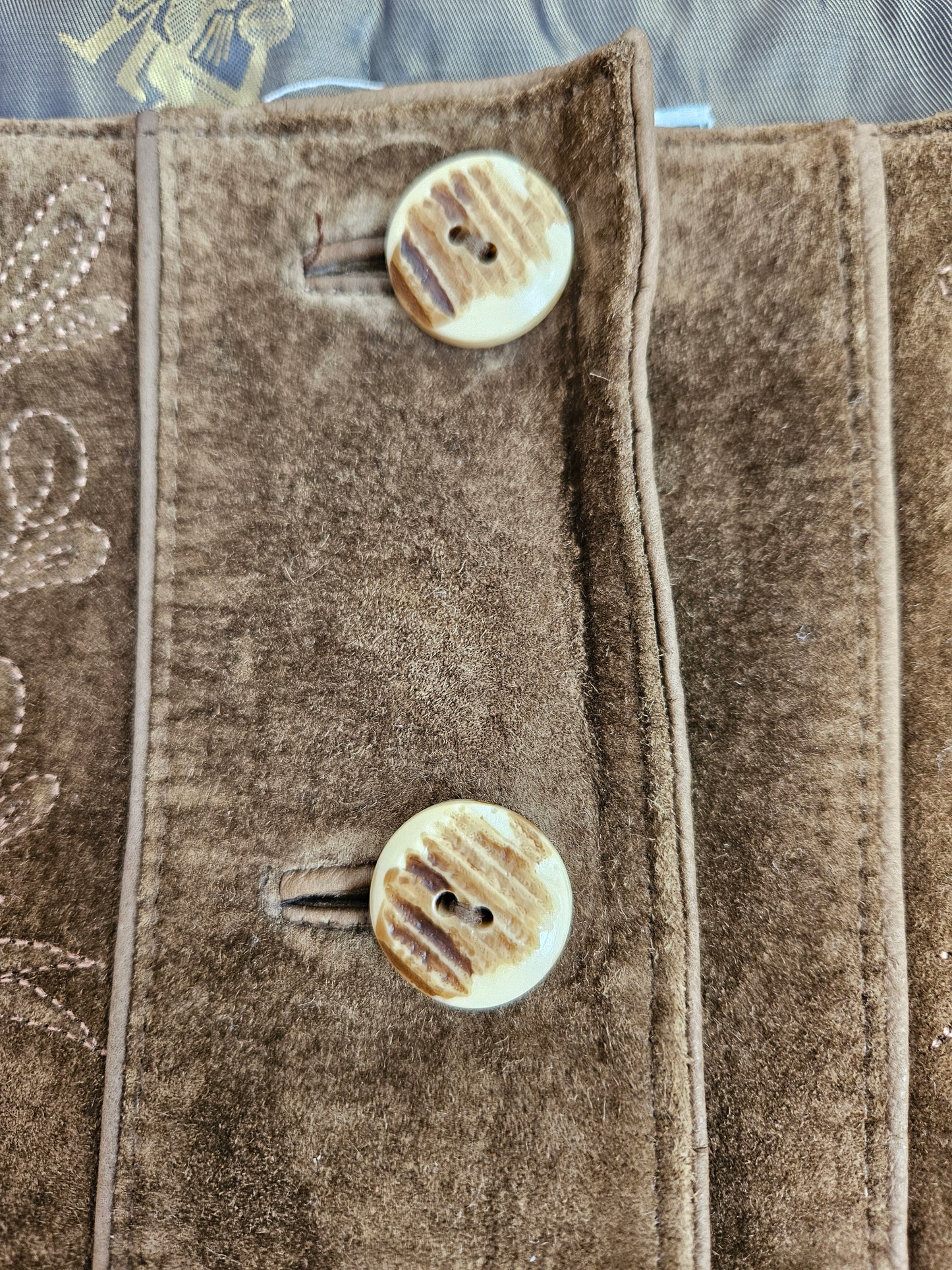 Top veston en cuir brodé - M