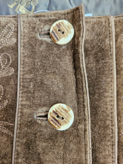 Top veston en cuir brodé - M