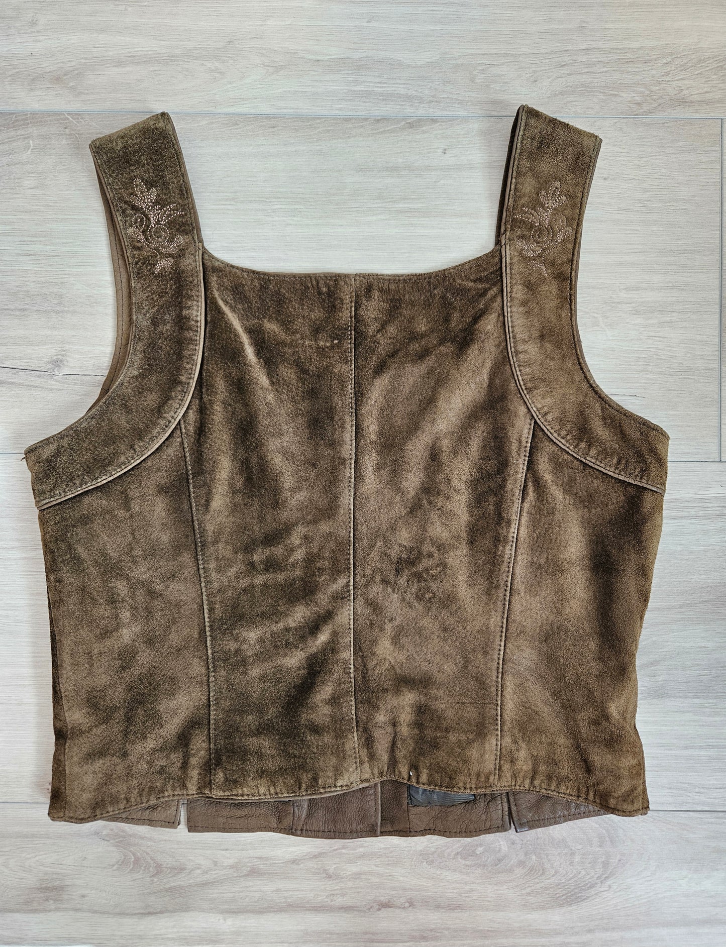 Top veston en cuir brodé - M