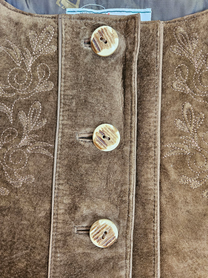 Top veston en cuir brodé - M