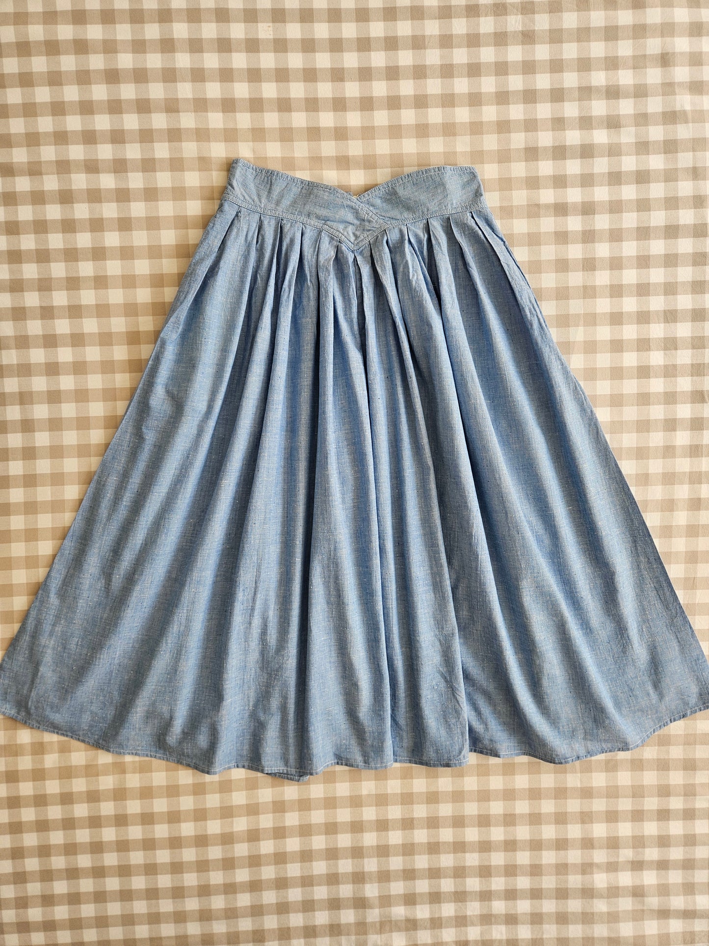 Jupe en coton bleu ciel - S