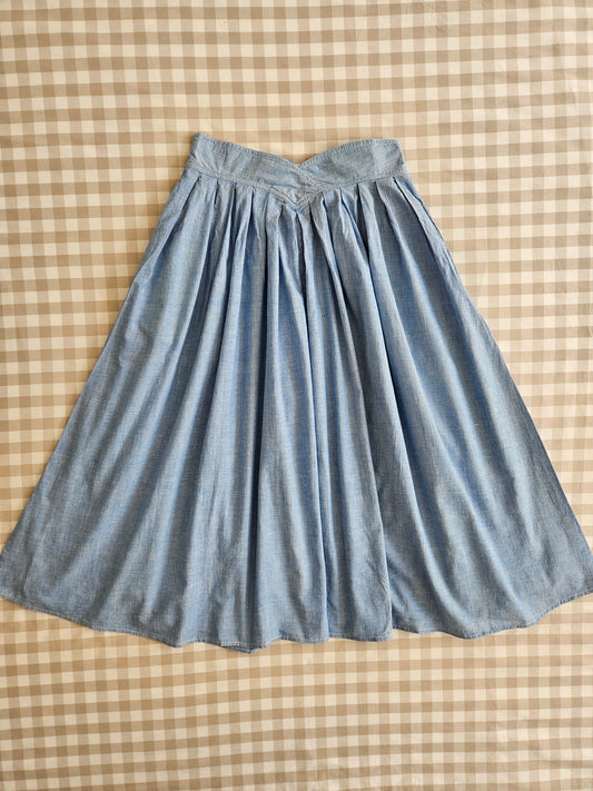 Jupe en coton bleu ciel - S