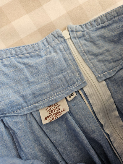 Jupe en coton bleu ciel - S