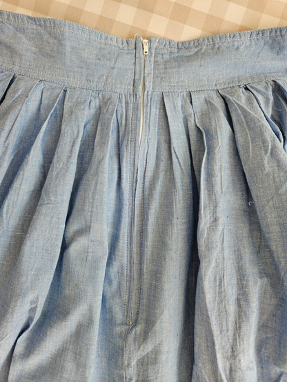 Jupe en coton bleu ciel - S