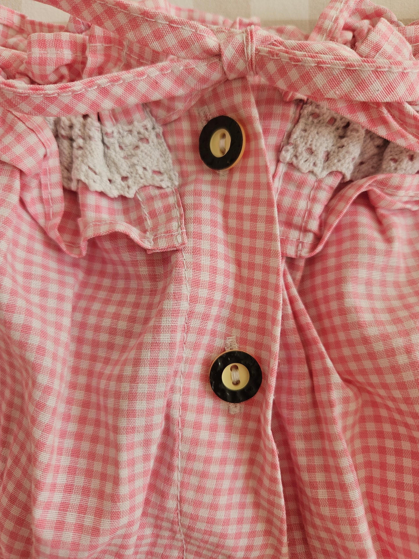 Blouse à carreaux rose - M