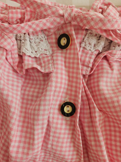 Blouse à carreaux rose - M