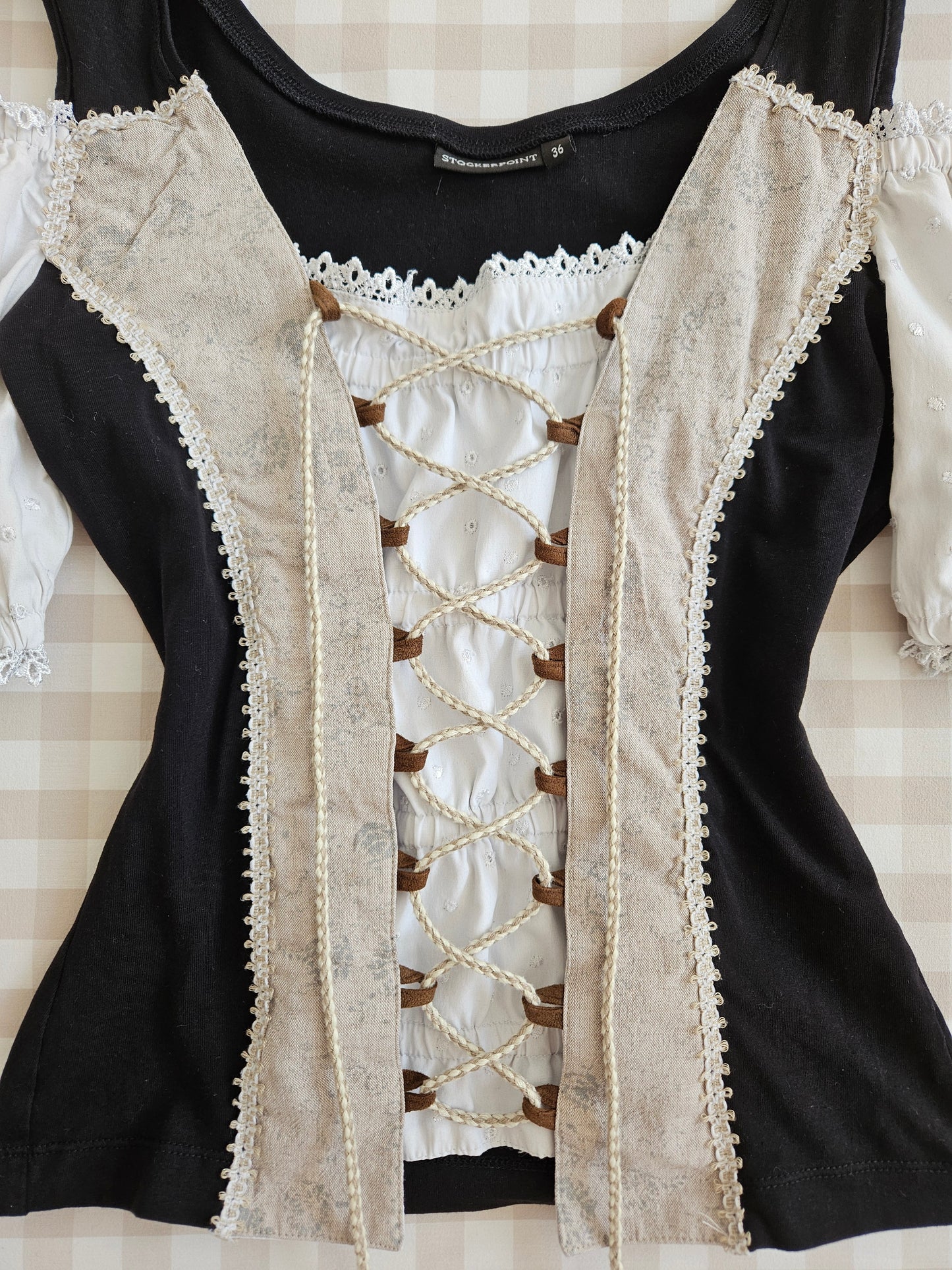 Top corset à lacets - S