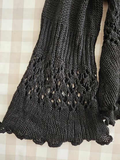 Gilet noir fairycore à manches évasées - M