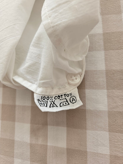 Chemisier brodé fleurs col claudine - M