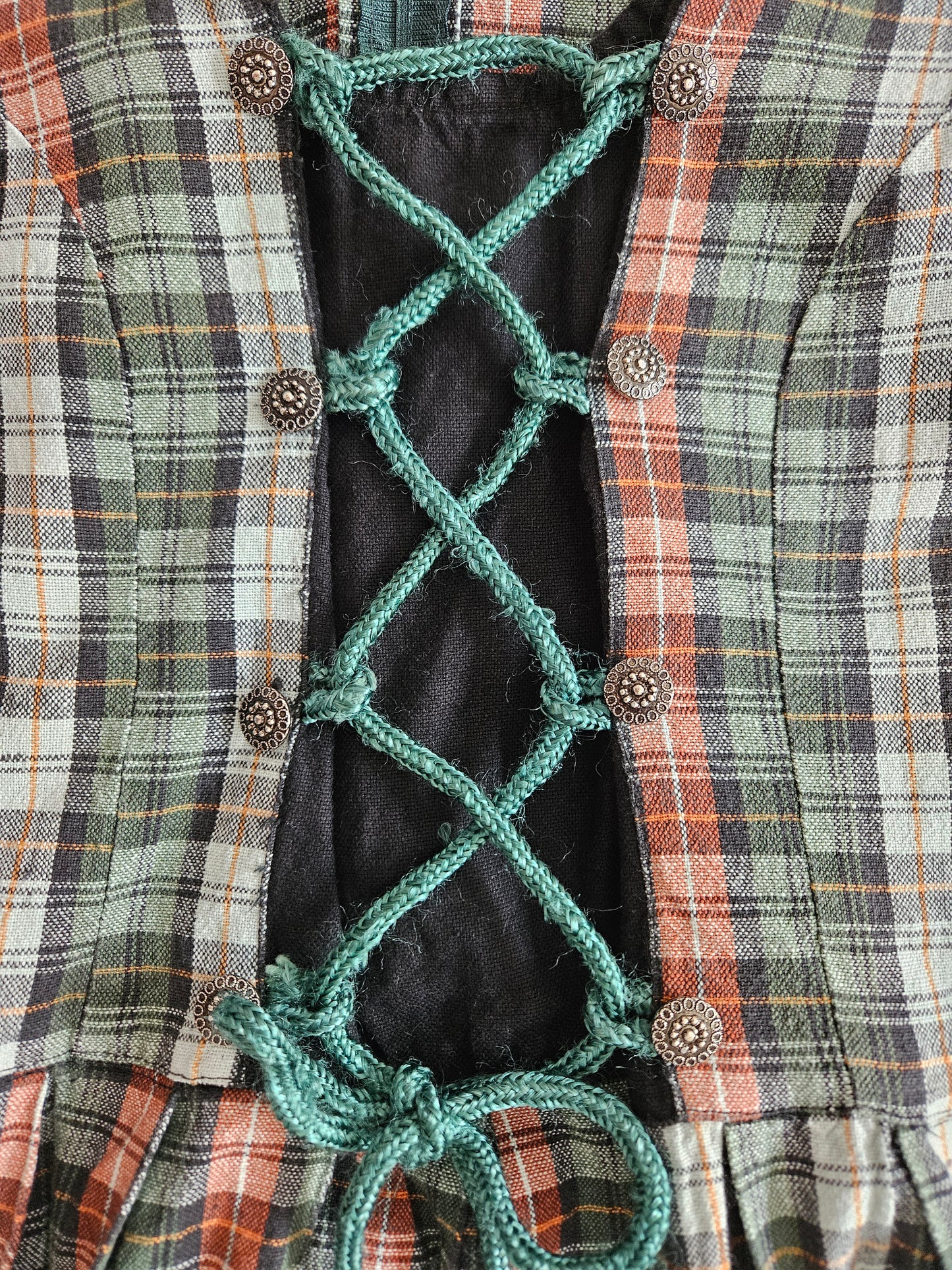 Robe longue à carreaux en coton - S/M