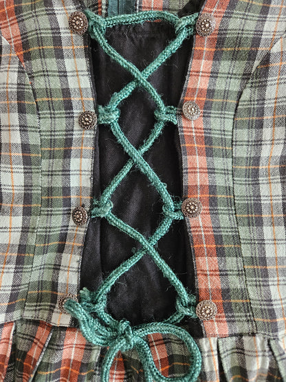 Robe longue à carreaux en coton - S/M