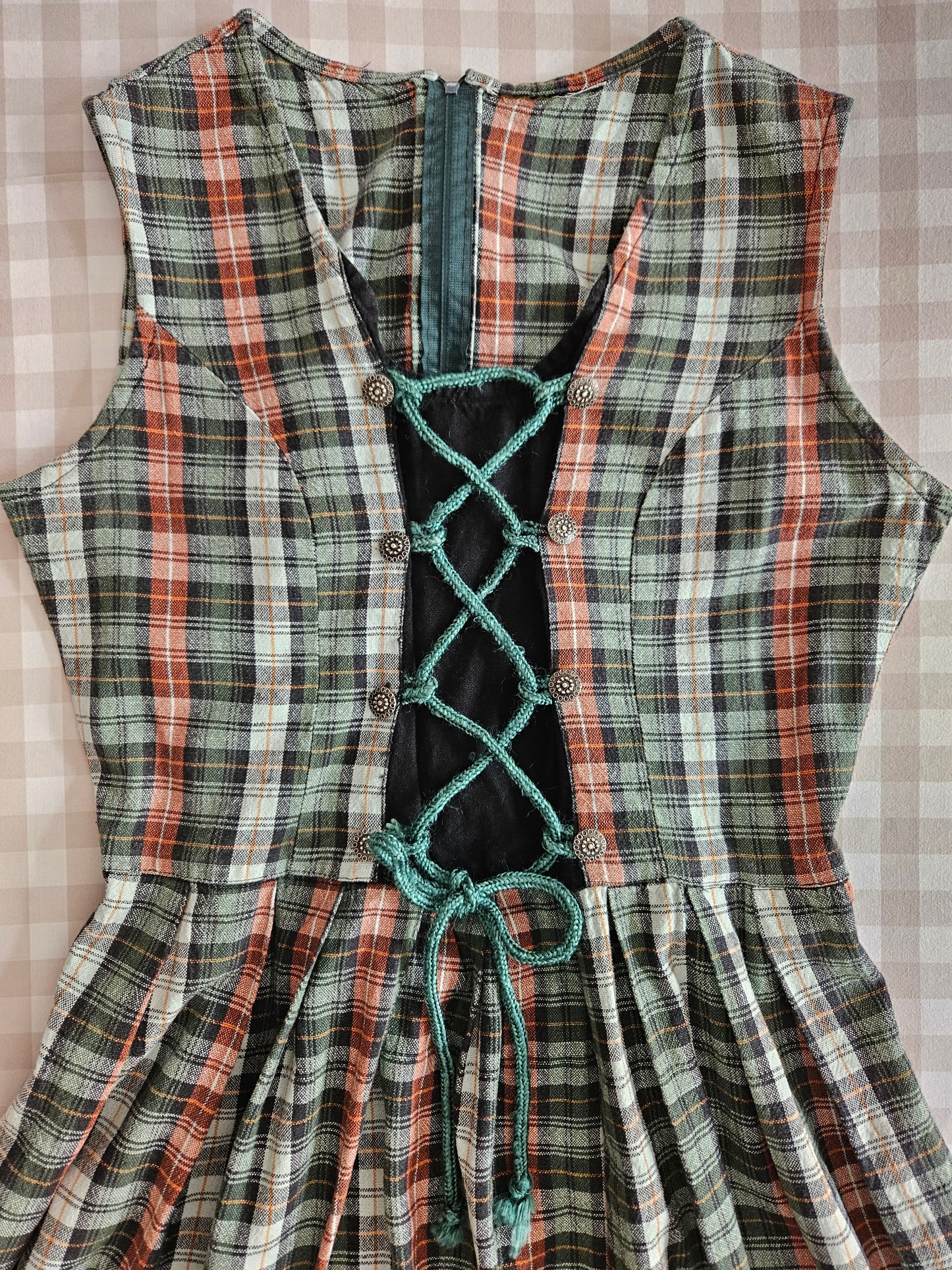 Robe longue à carreaux en coton - S/M