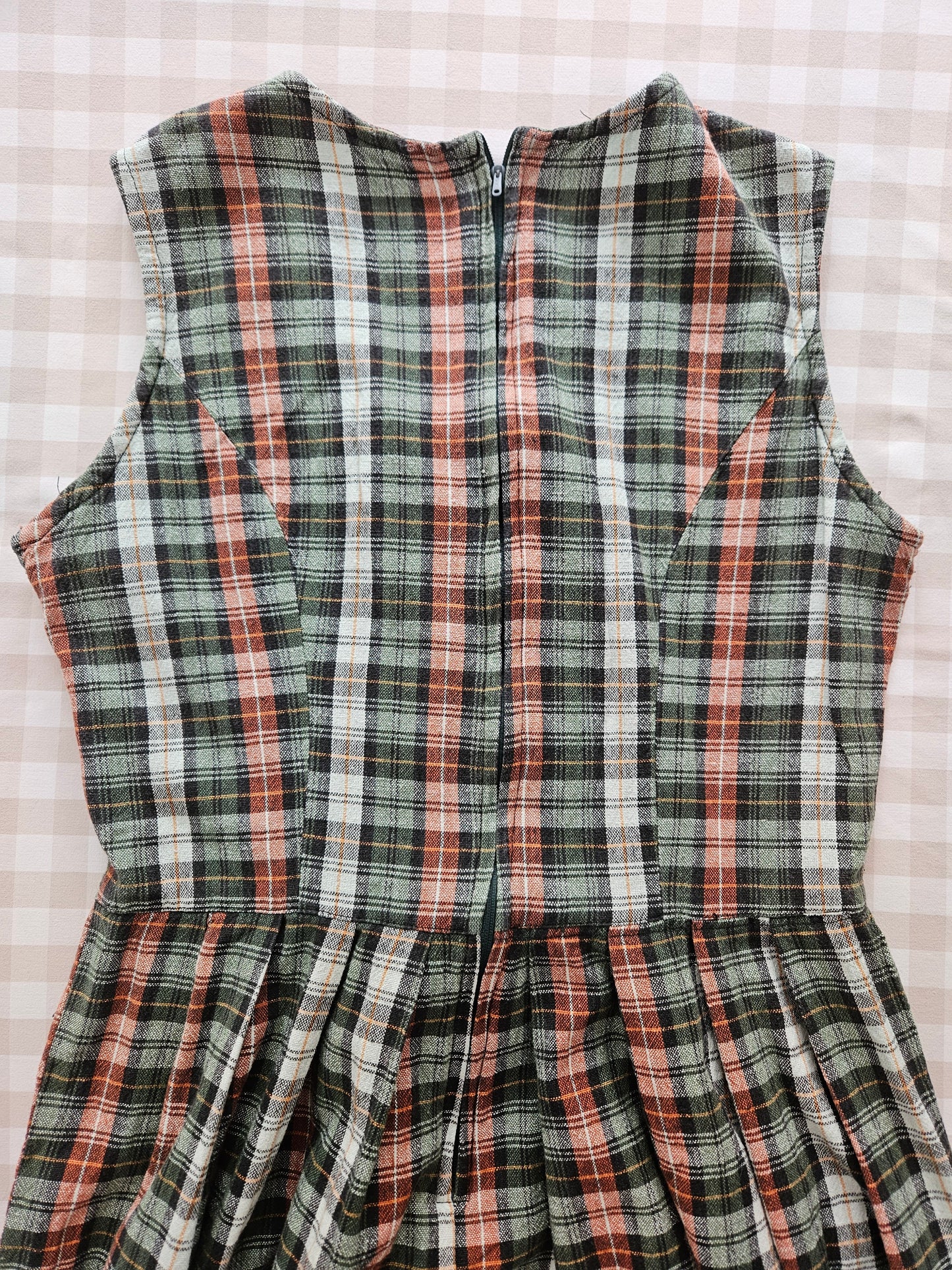 Robe longue à carreaux en coton - S/M