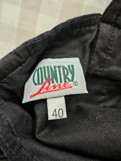 Robe longue noire Anna vintage brodée - M/L