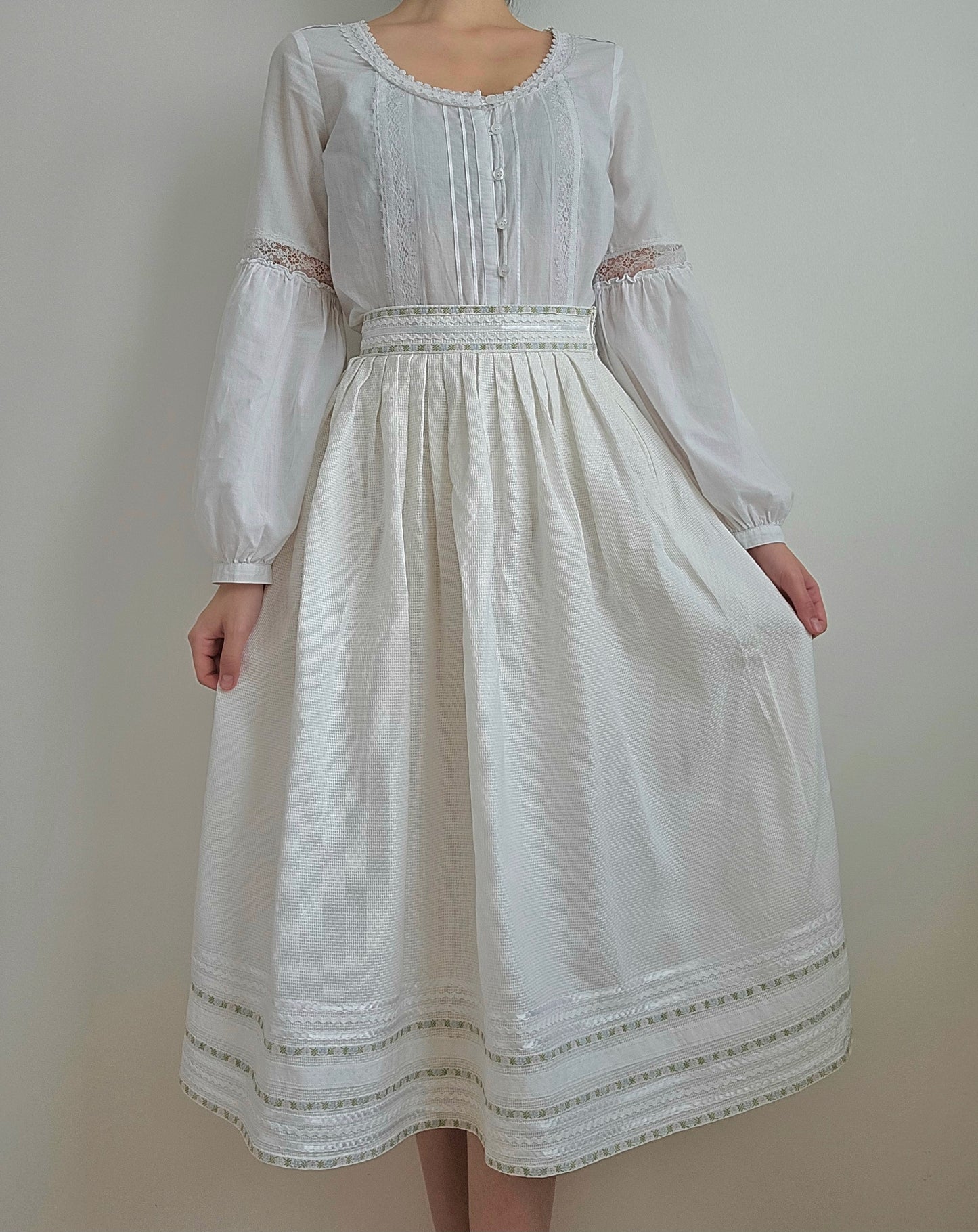 Jupe longue blanche en coton - XS/S