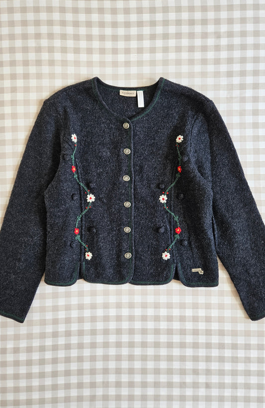 Veste autrichienne en laine brodée - L