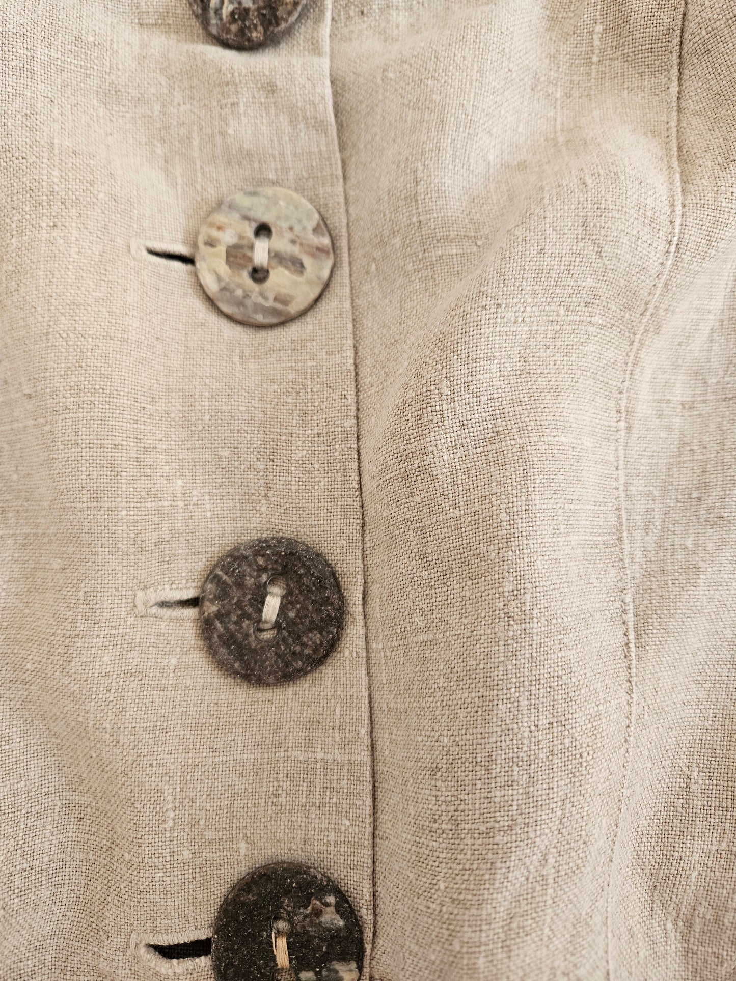 Robe longue beige 100% lin vintage - S