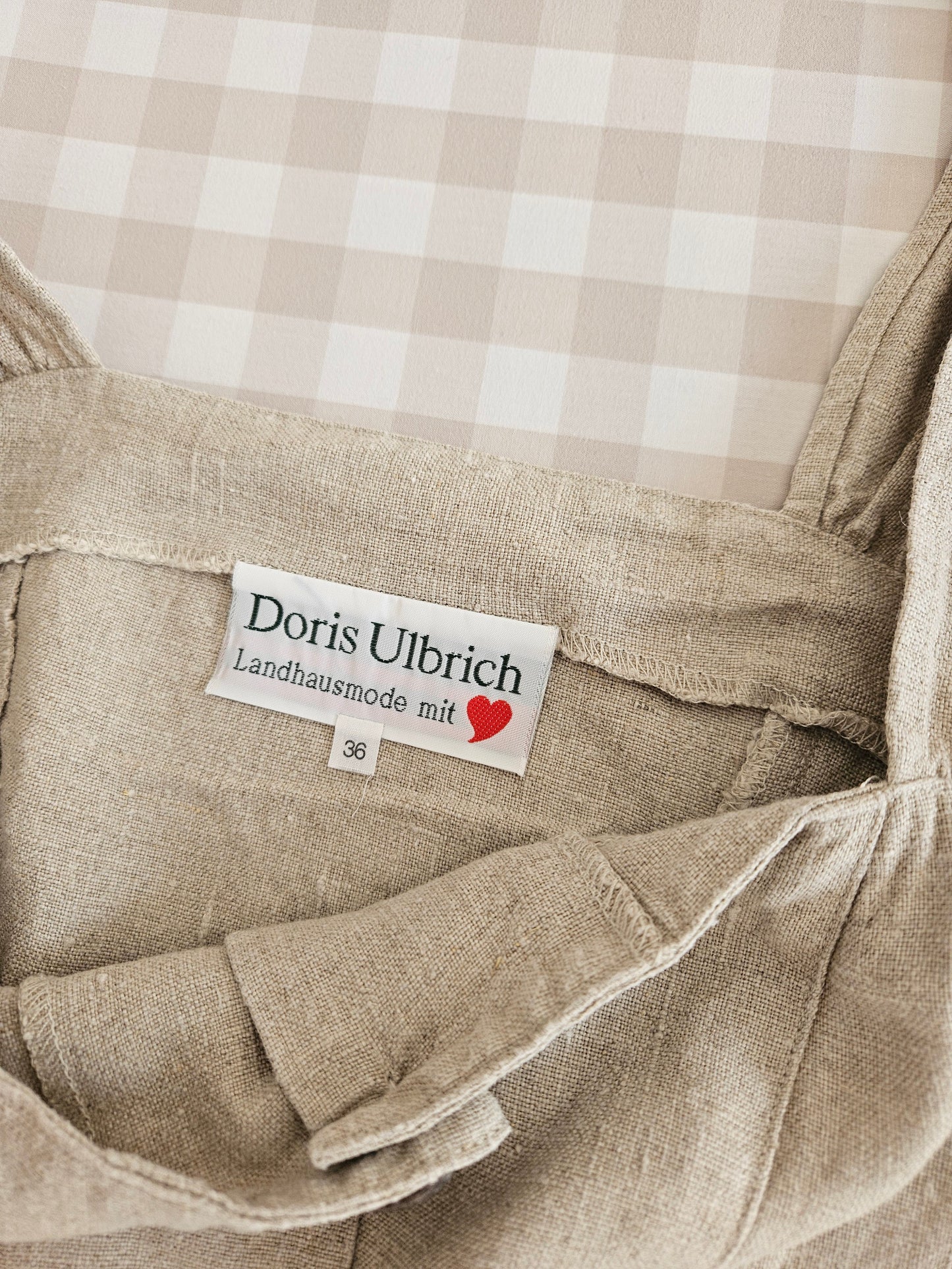 Robe longue beige 100% lin vintage - S