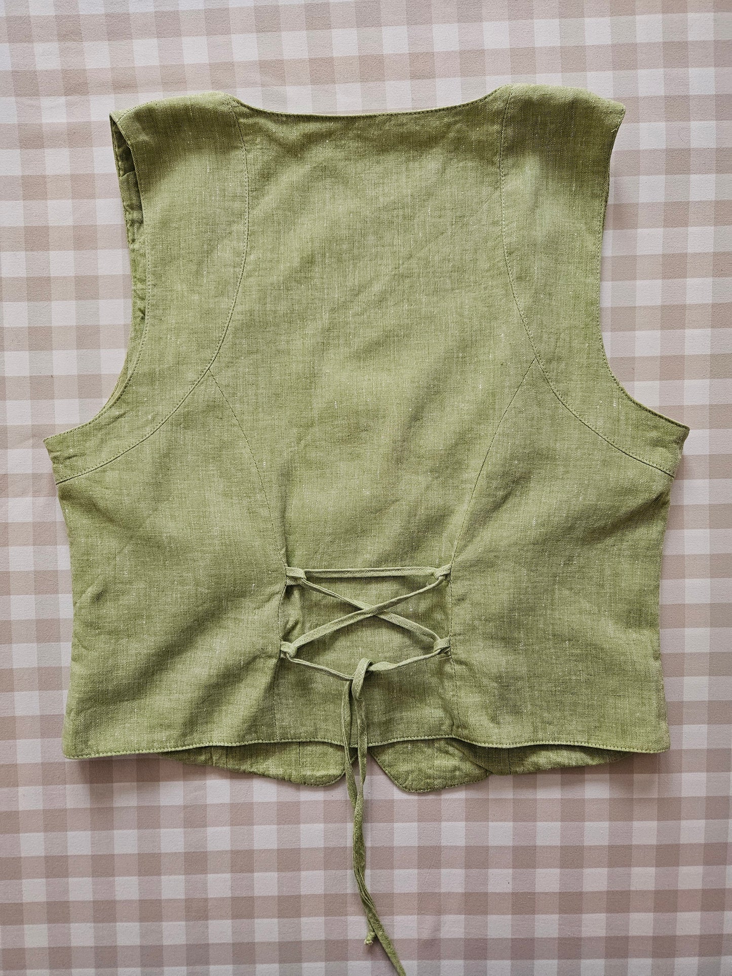 Veston en lin vert clair brodé - L