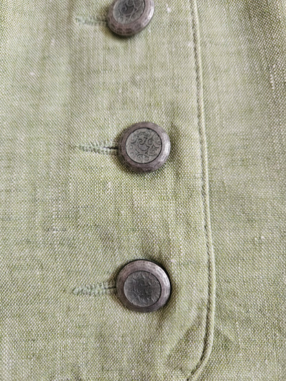 Veston en lin vert clair brodé - L