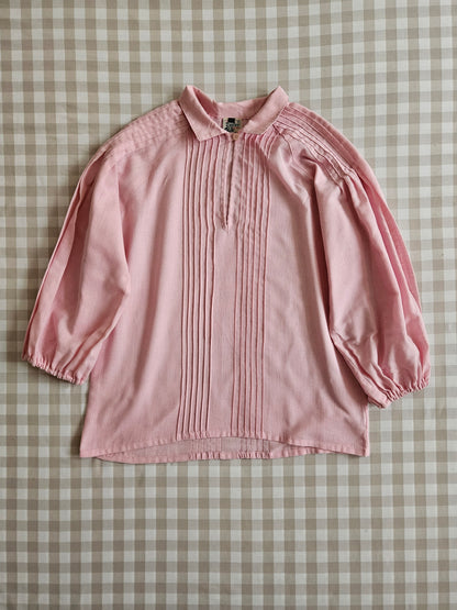Blouse rose vintage en lin - S/M